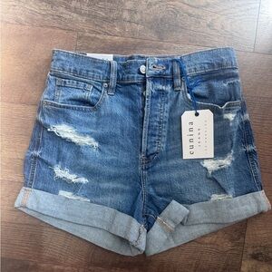 Eunina Blue Distressed Jean Shorts